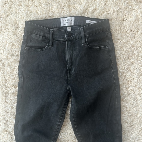 FRAME LE high skinny charcoal coated jeans 25 - Picture 3 of 8